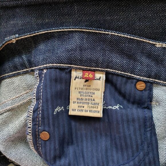 7 For All Mankind Slim Straight Leg Roxanne Cotton Blend Embellished Jeans 26 - Picture 7 of 10